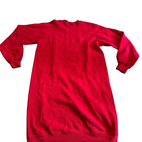 VTG‎ WRANGLER Sweats Sweatshirt Dress Large Red Christmas Bear USA - Picture 9 of 13